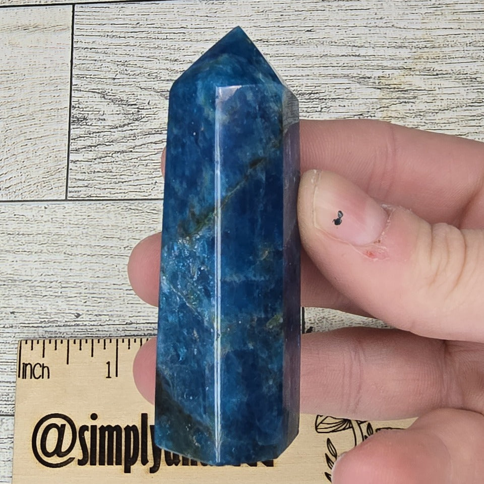 Dark Blue Apatite Crystal tower point