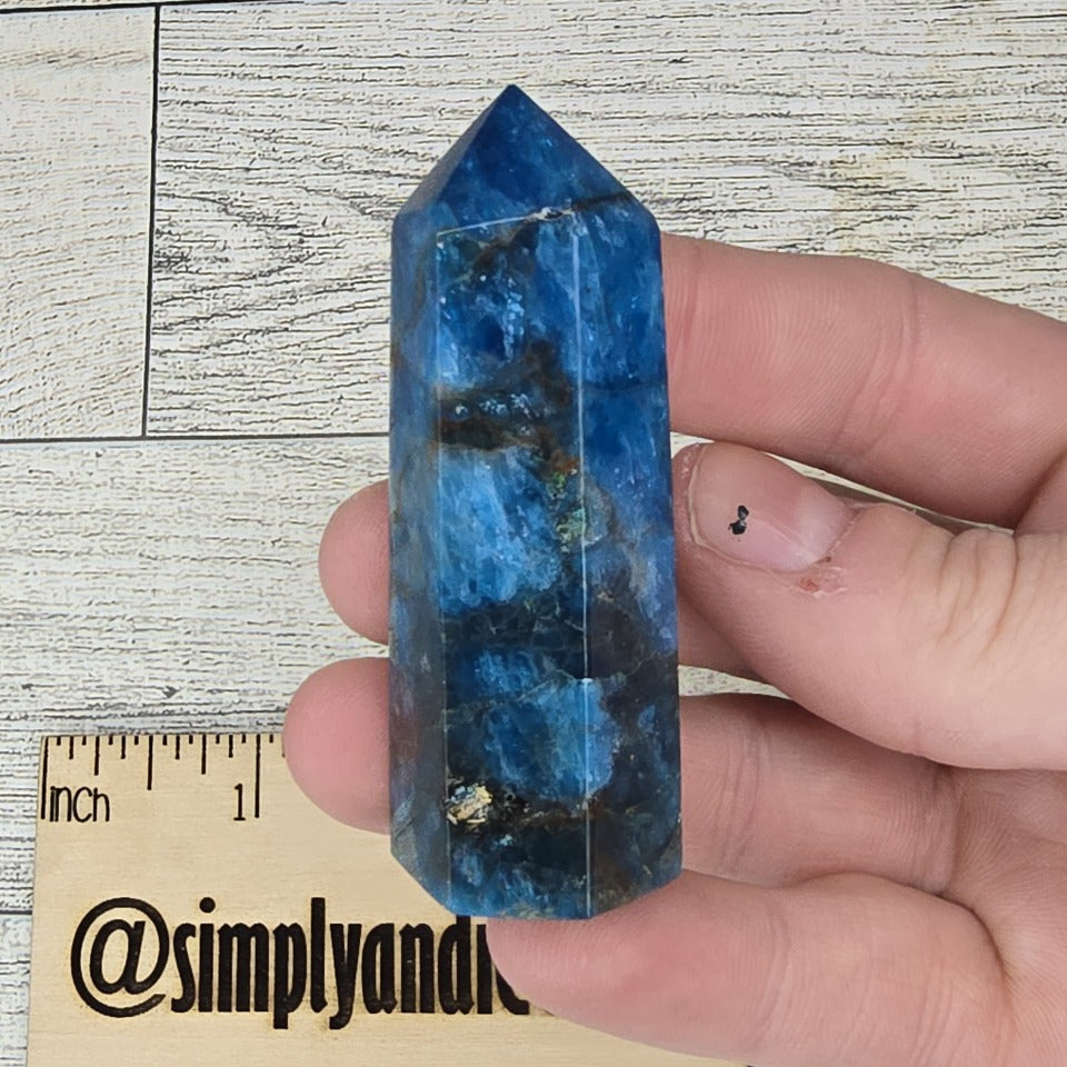 Blue Apatite Crystal tower point