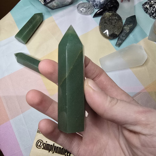 Green Aventurine Tower 3.25” Healing Crystal Point – Luck Abundance – New