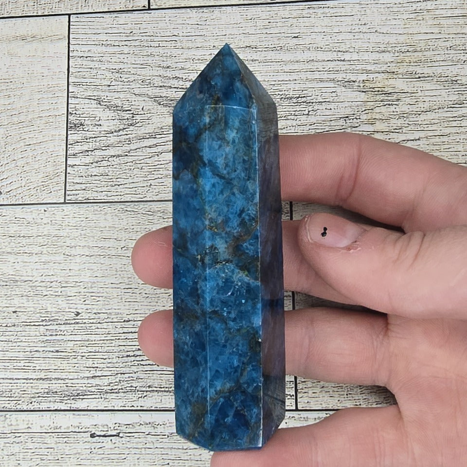 Blue Apatite Crystal tower point