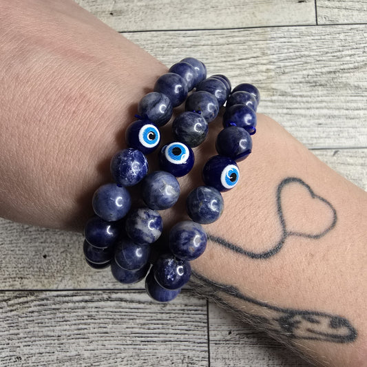 Sodalite Evil Eye Crystal Bracelet