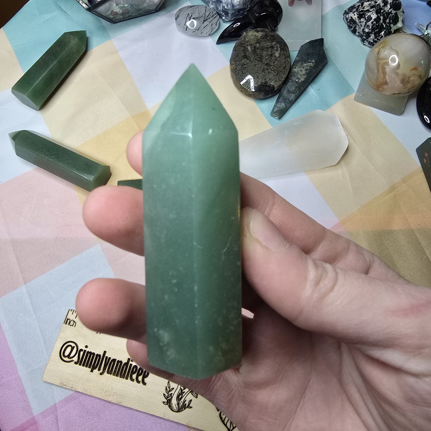 Green Aventurine Tower 3” Healing Crystal Point – Luck Abundance – New