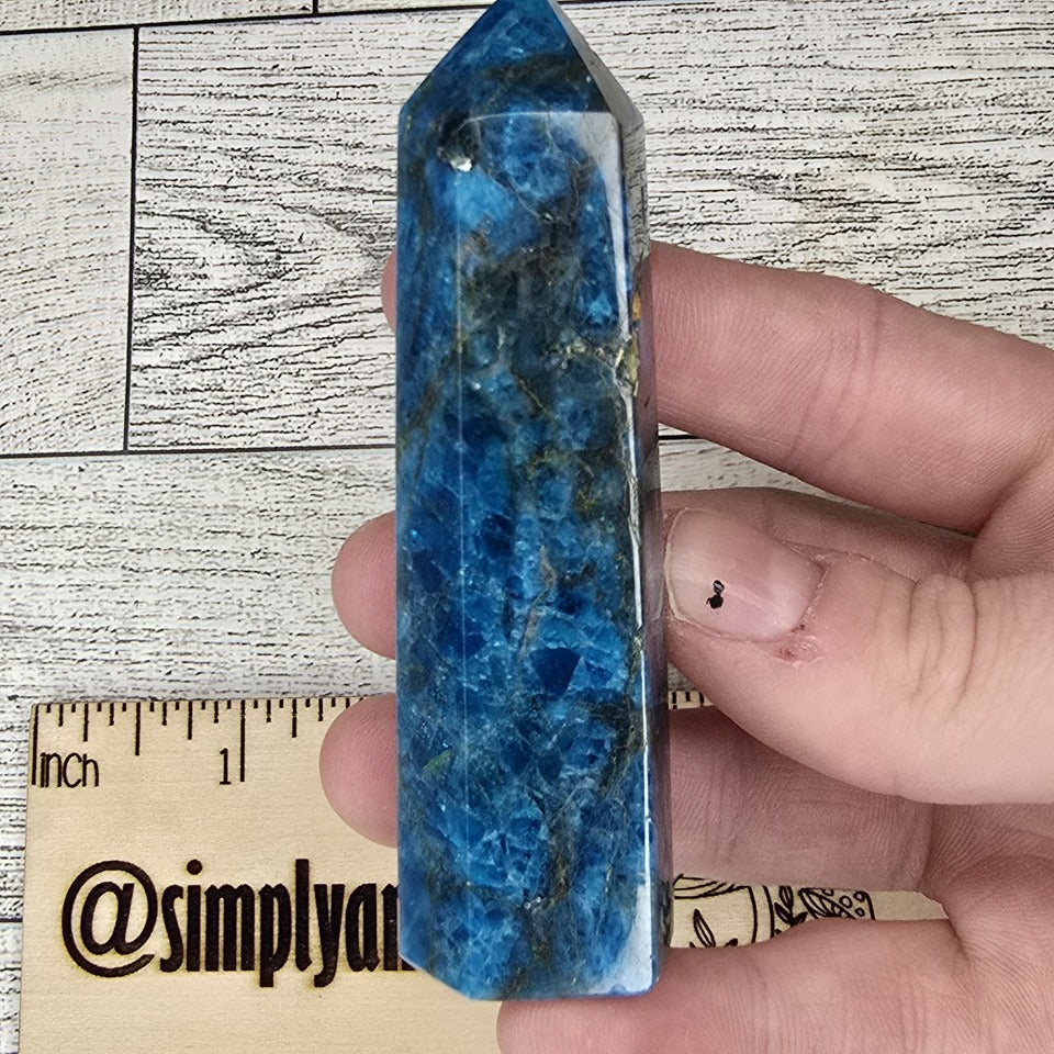 Blue Apatite Crystal tower point