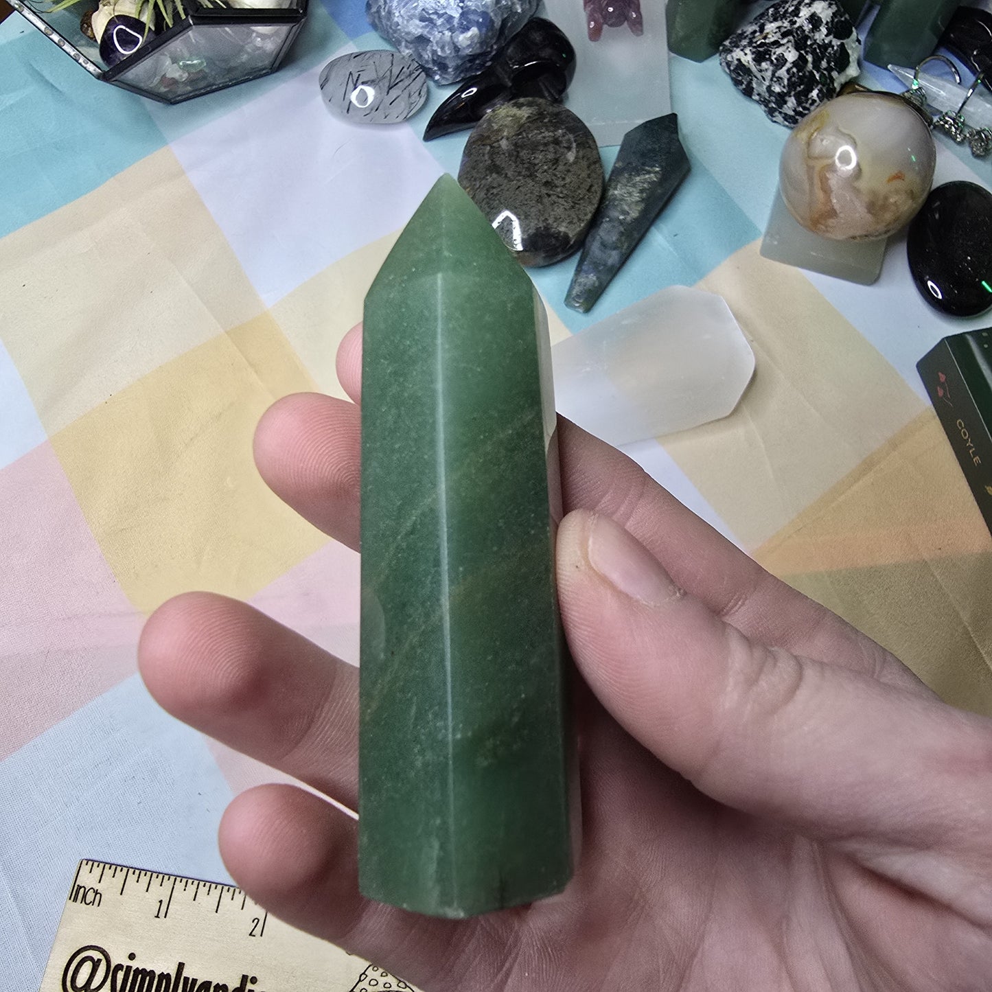 Green Aventurine Tower 3” Healing Crystal Point – Luck Abundance – New