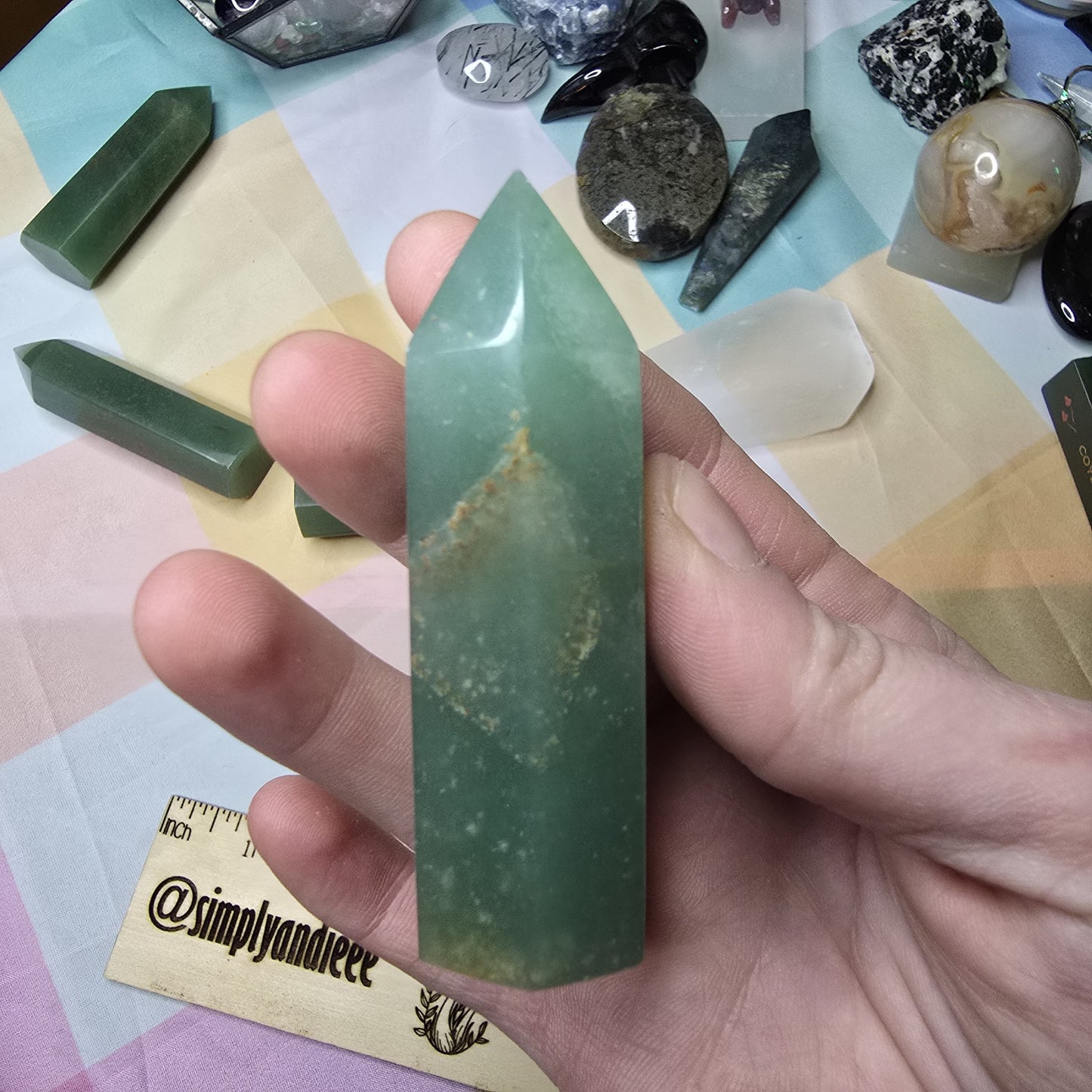 Green Aventurine Tower 3” Healing Crystal Point – Luck Abundance – New