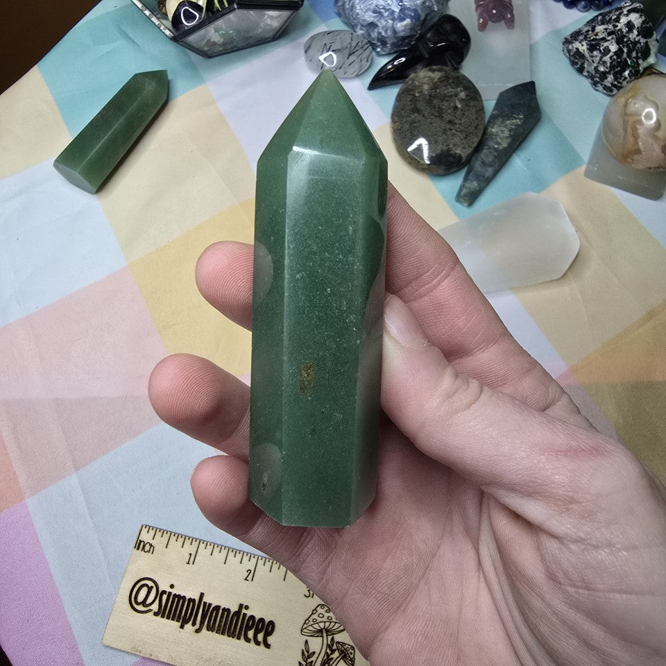 Green Aventurine Tower 3.25” Healing Crystal Point – Luck Abundance – New