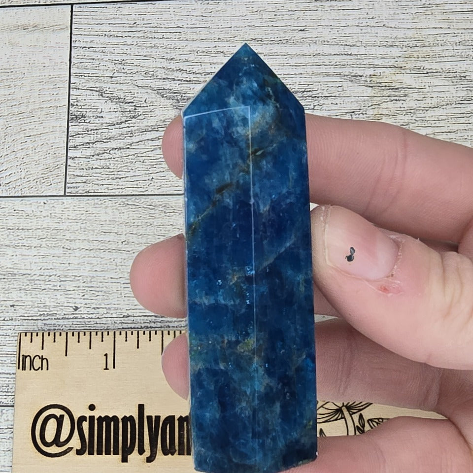Dark Blue Apatite Crystal tower point