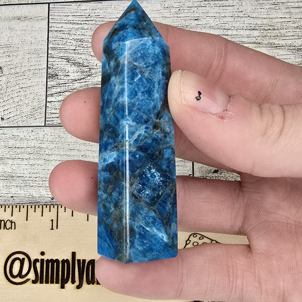 Blue Apatite Crystal tower point