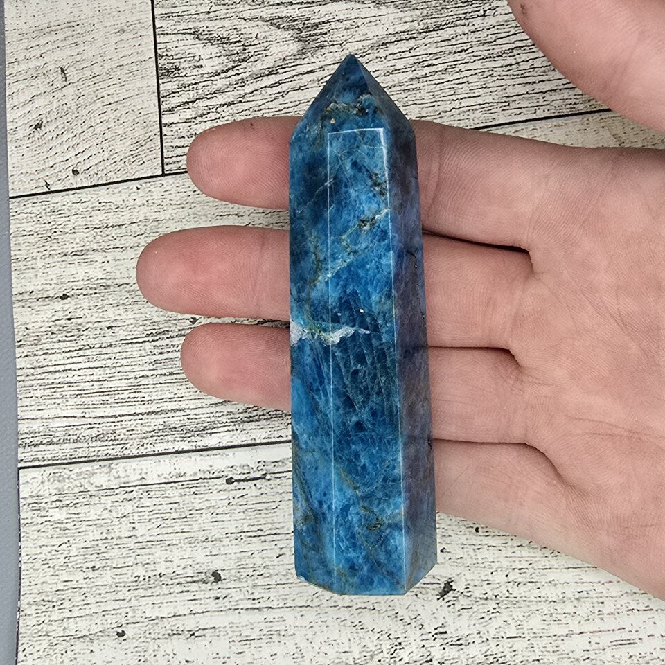 Blue Apatite Crystal tower point
