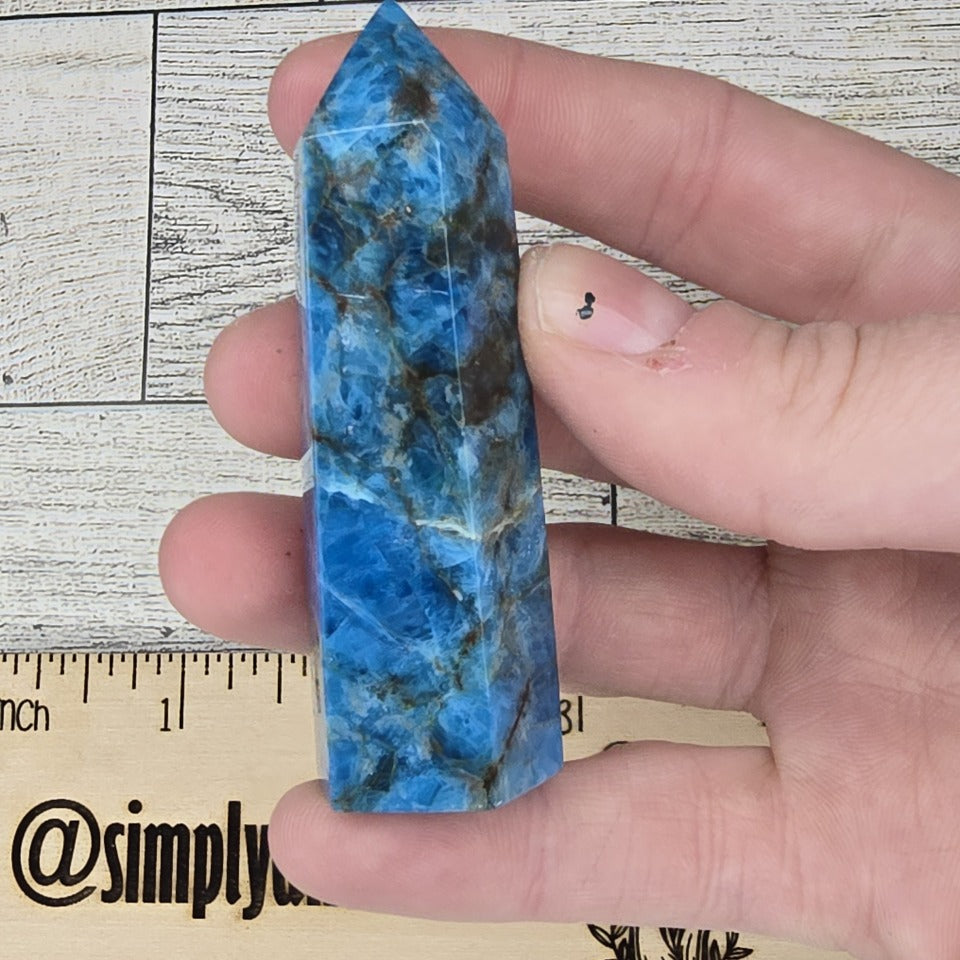 Blue Apatite Crystal tower point