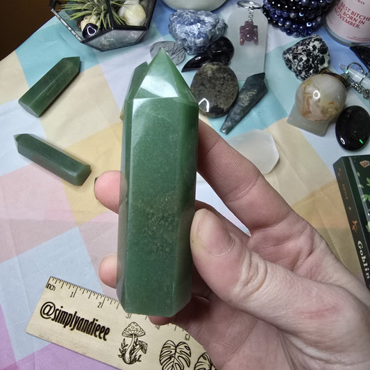 Green Aventurine Tower 3.25” Healing Crystal Point – Luck Abundance – New