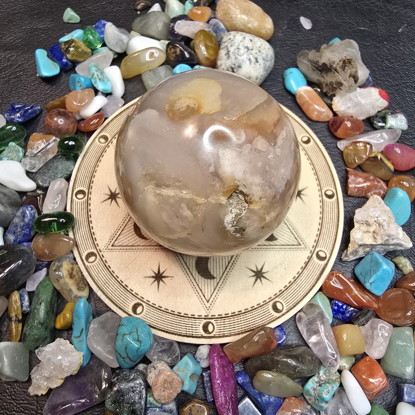 Moon Phases Crystal Sphere Stand