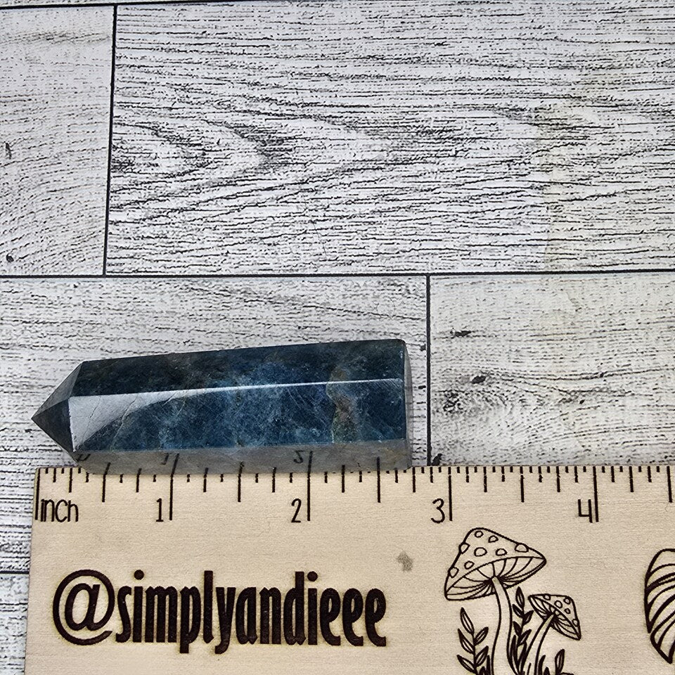 Dark Blue Apatite Crystal tower point