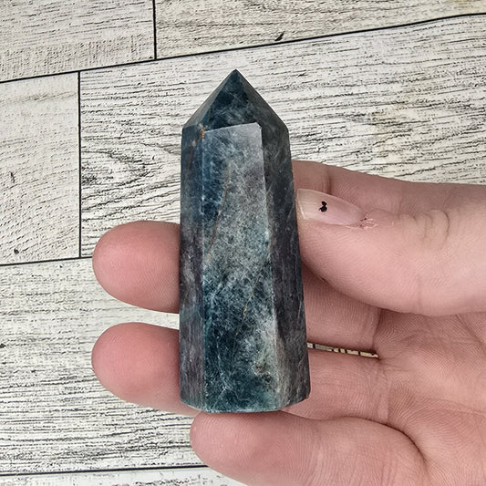 Dark Blue Apatite Crystal tower point