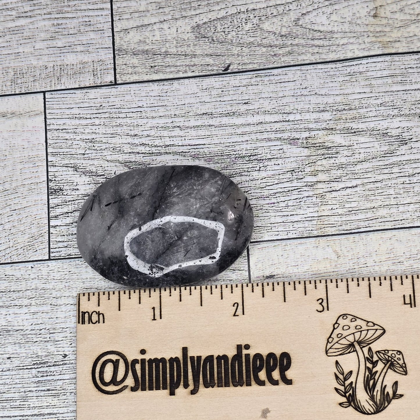 Tourmalined Quartz Crystal Palm stone