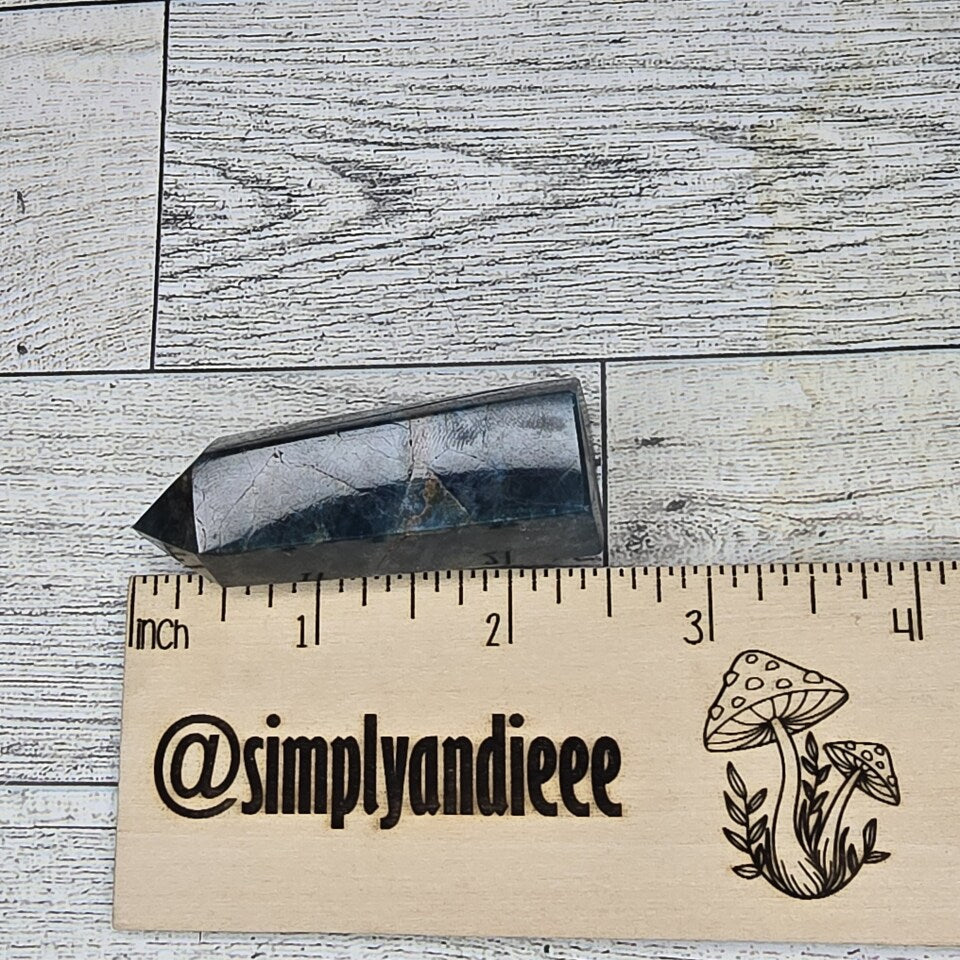 Dark Blue Apatite Crystal tower point