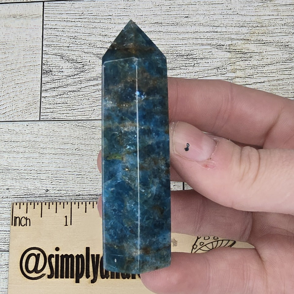 Dark Blue Apatite Crystal tower point