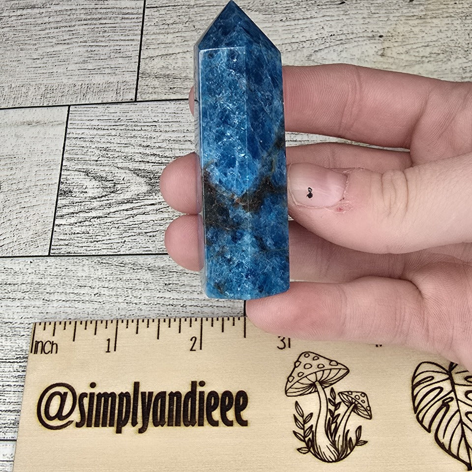 Blue Apatite Crystal tower point