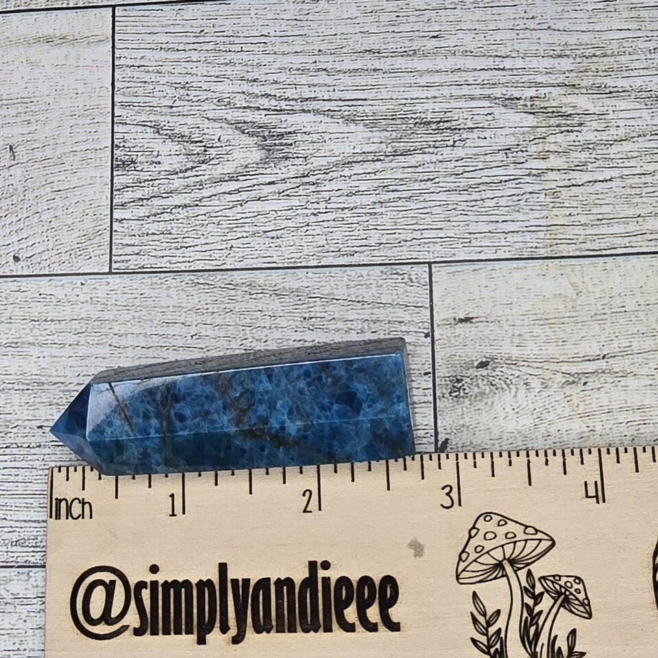 Dark Blue Apatite Crystal tower point