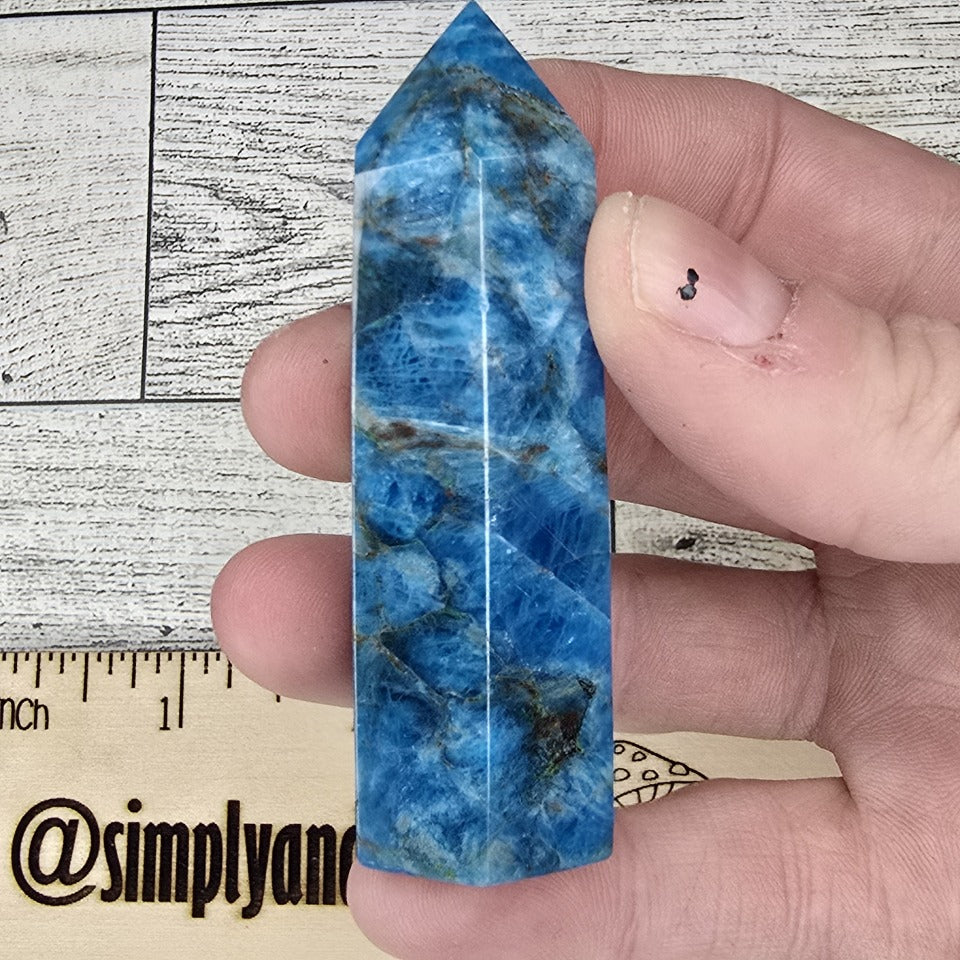Blue Apatite Crystal tower point