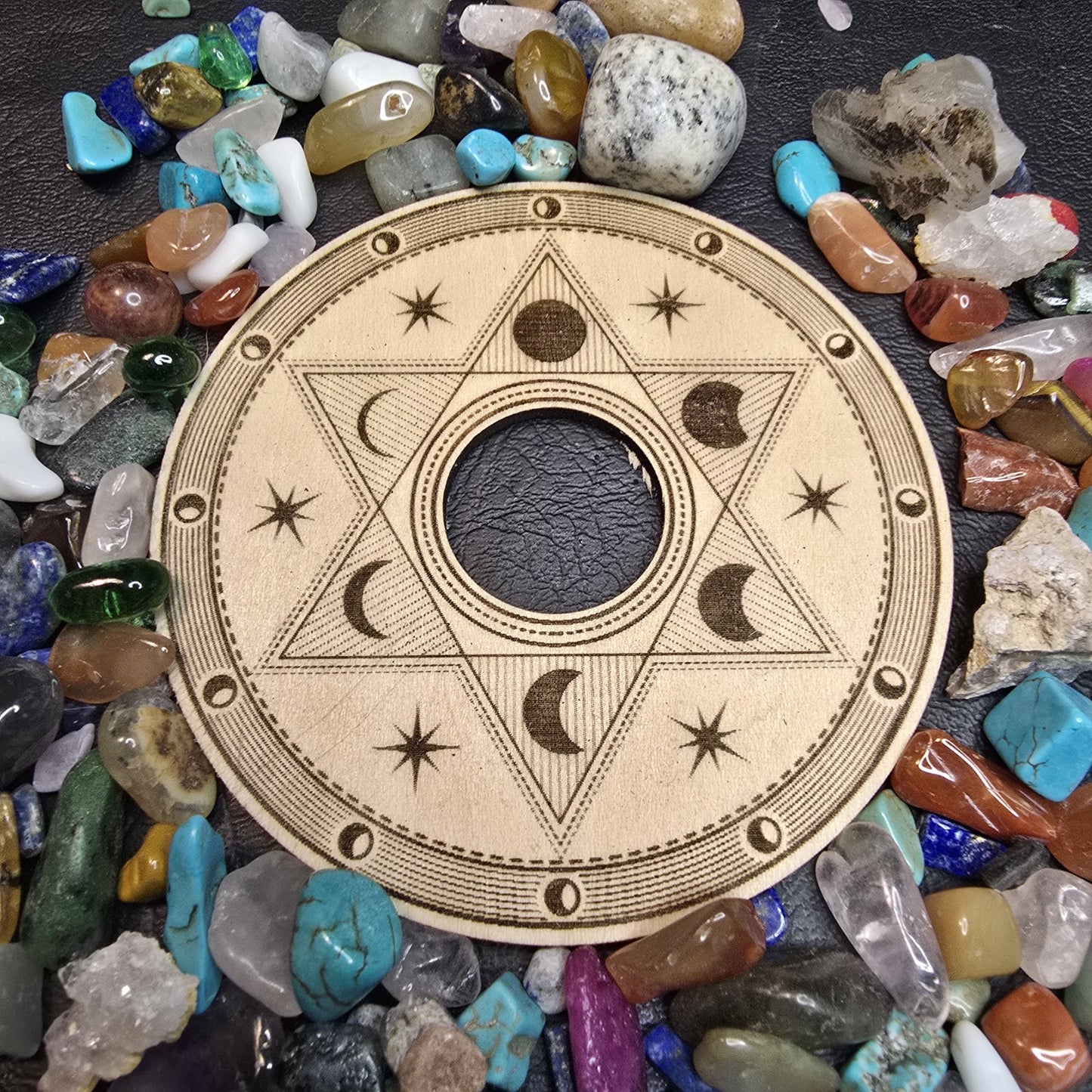 Moon Phases Crystal Sphere Stand