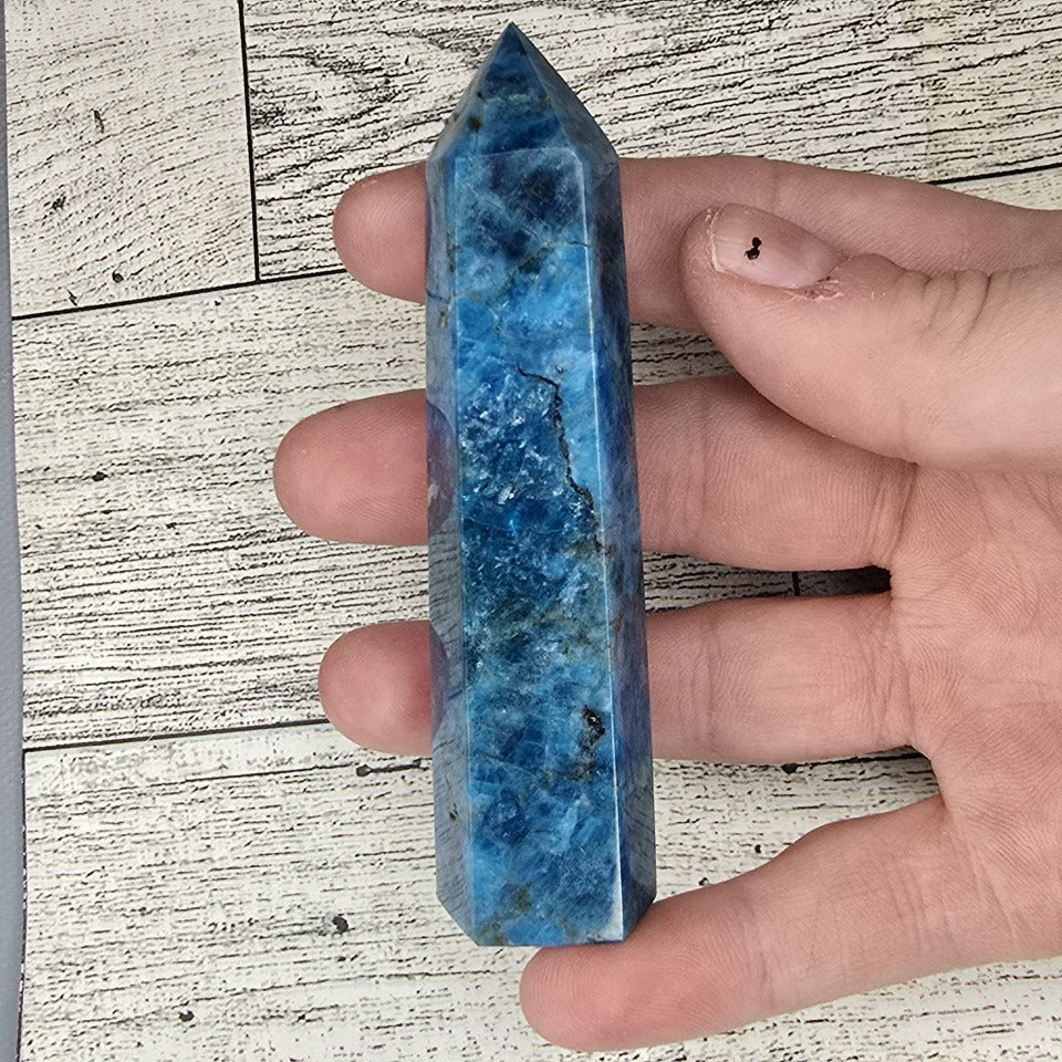 Blue Apatite Crystal tower point