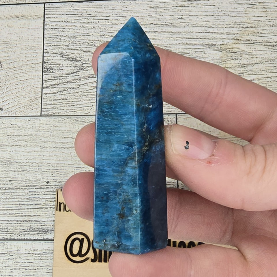 Blue Apatite Crystal tower point
