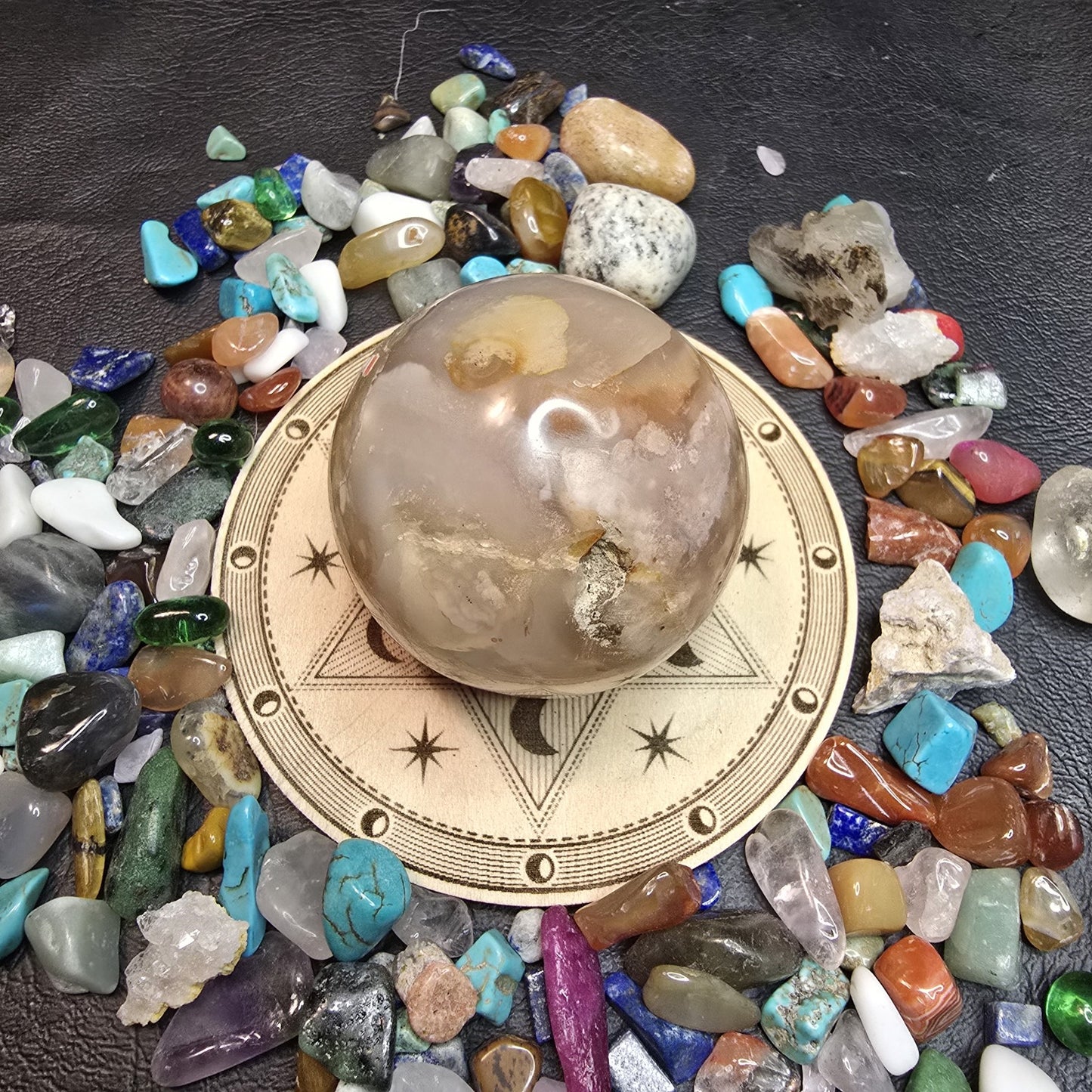 Moon Phases Crystal Sphere Stand