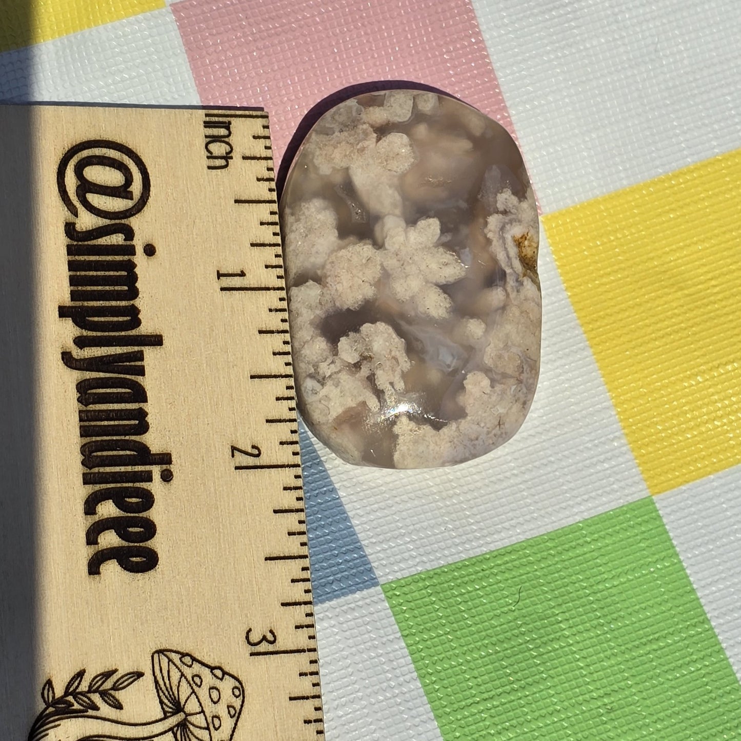 Flower Agate Crystal Palm Stone