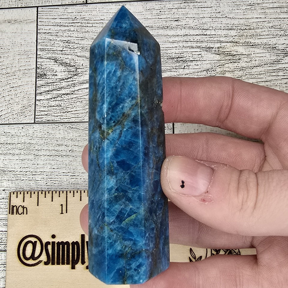 Blue Apatite Crystal tower point