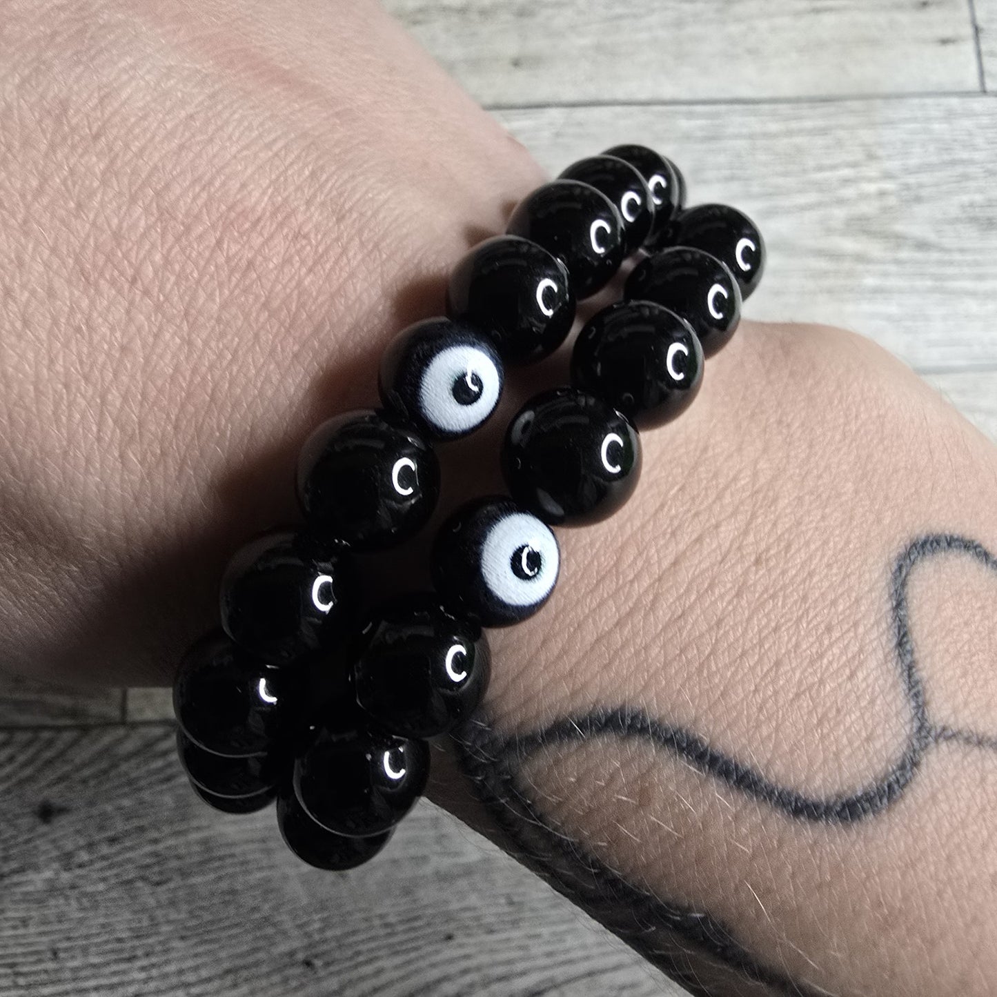 Black Obsidian Evil Eye Crystal Bracelet