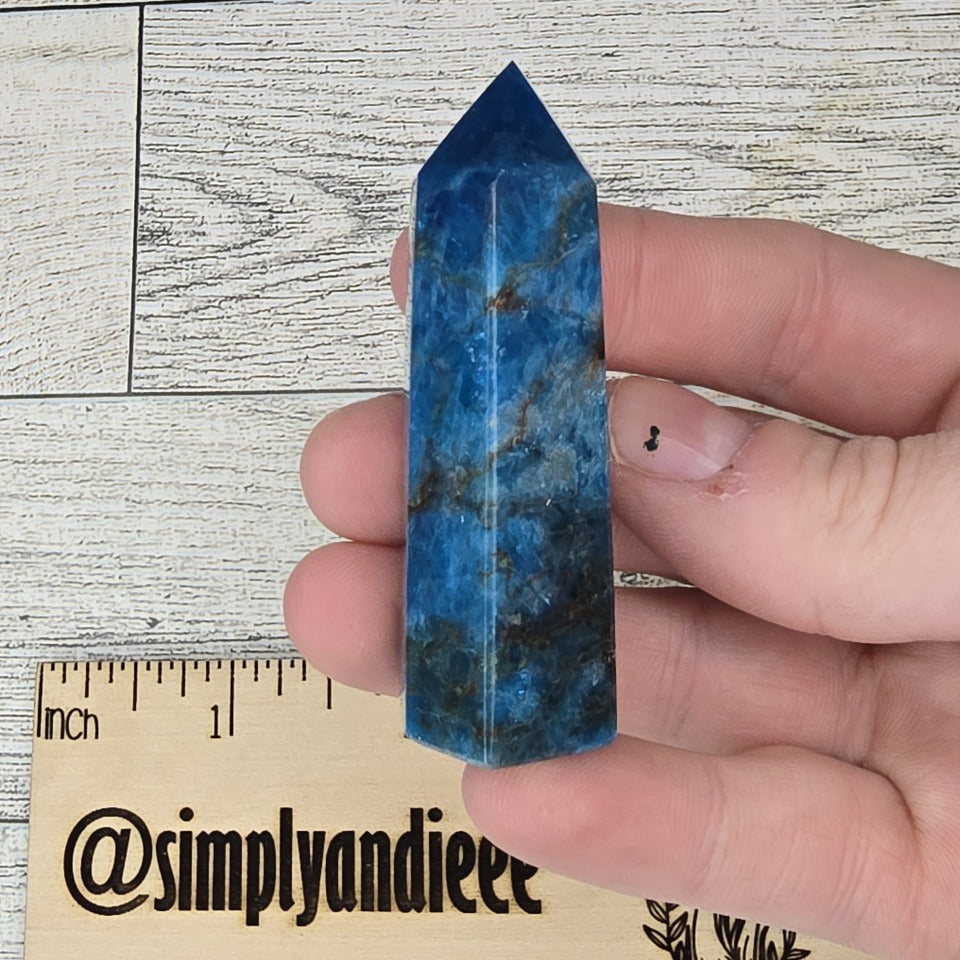 Blue Apatite Crystal tower point