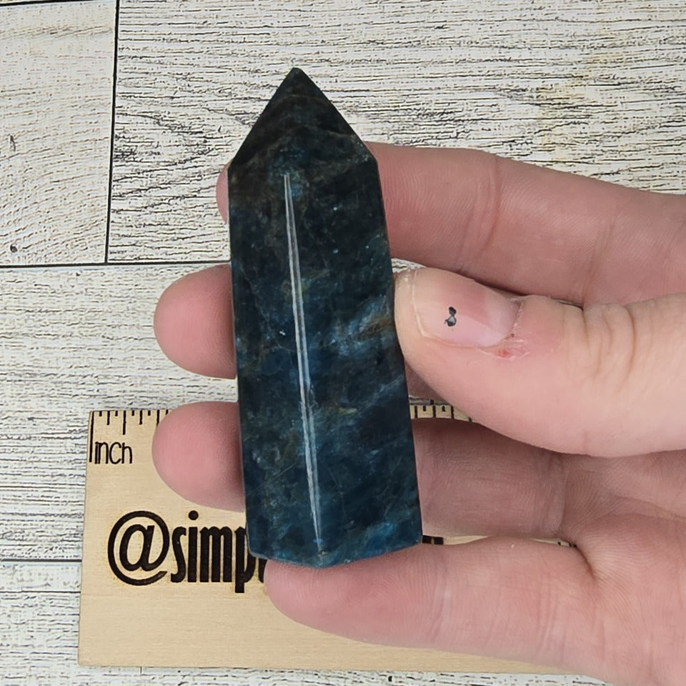 Dark Blue Apatite Crystal tower point