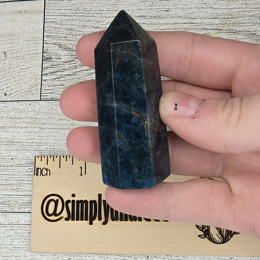Dark Blue Apatite Crystal tower point