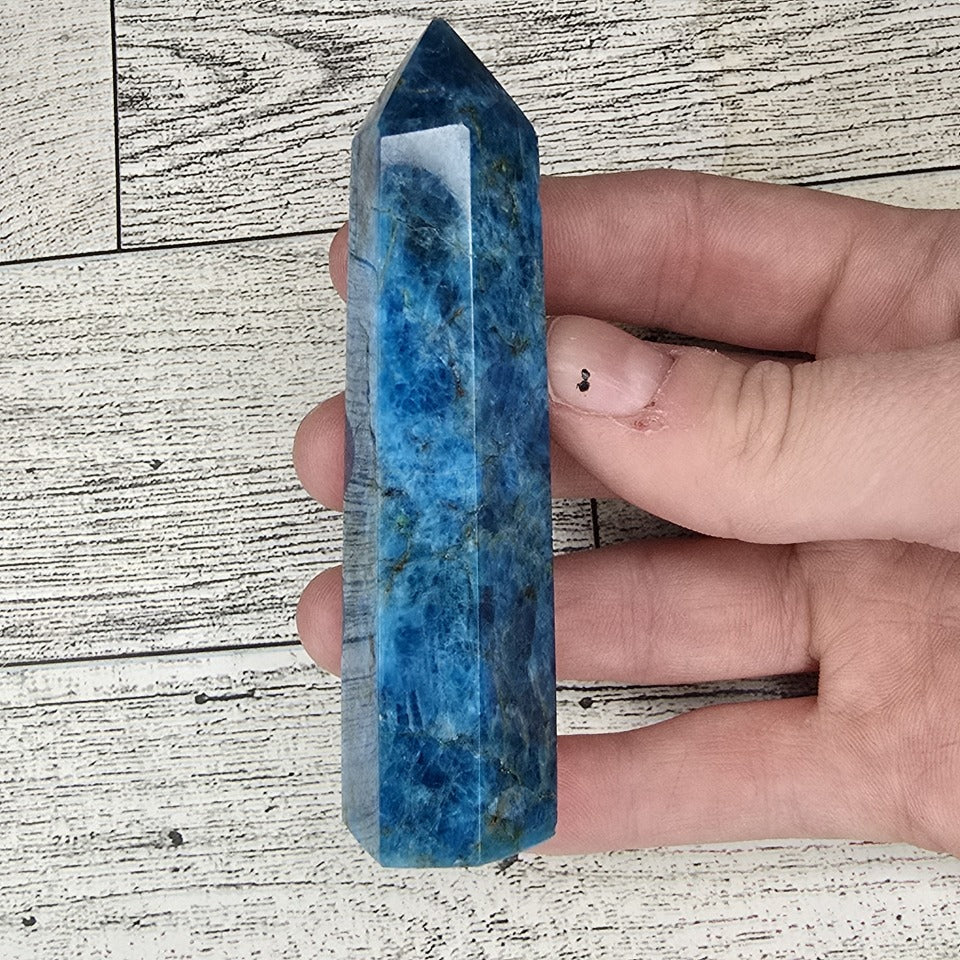 Blue Apatite Crystal tower point