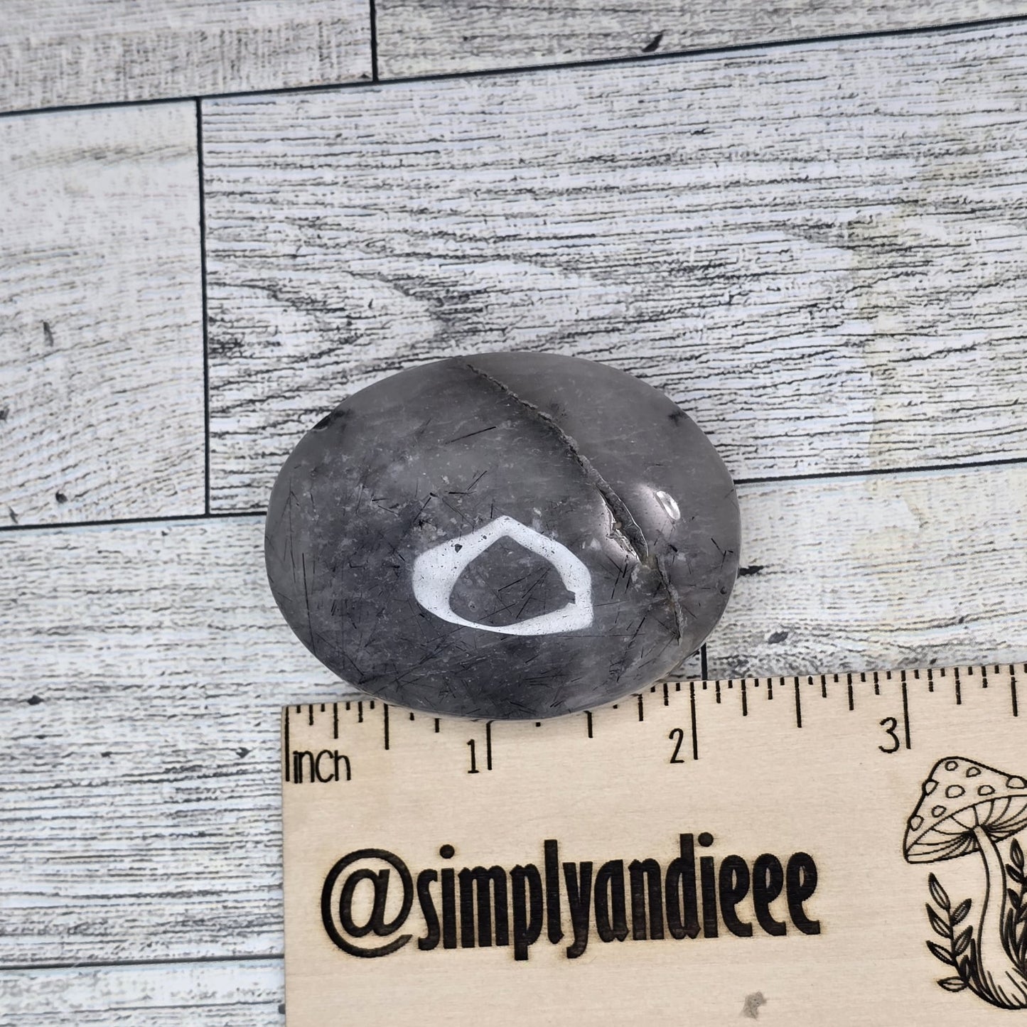 Tourmalined Quartz Crystal Palm stone