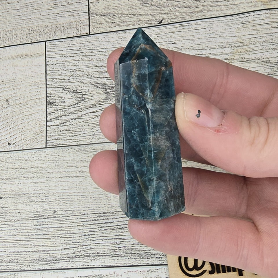 Dark Blue Apatite Crystal tower point