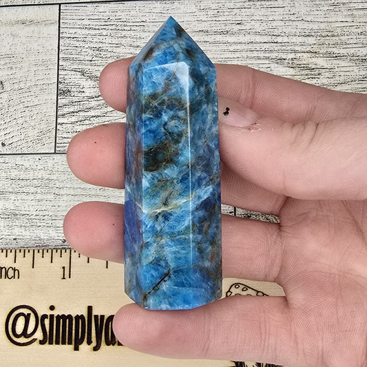 Blue Apatite Crystal tower point