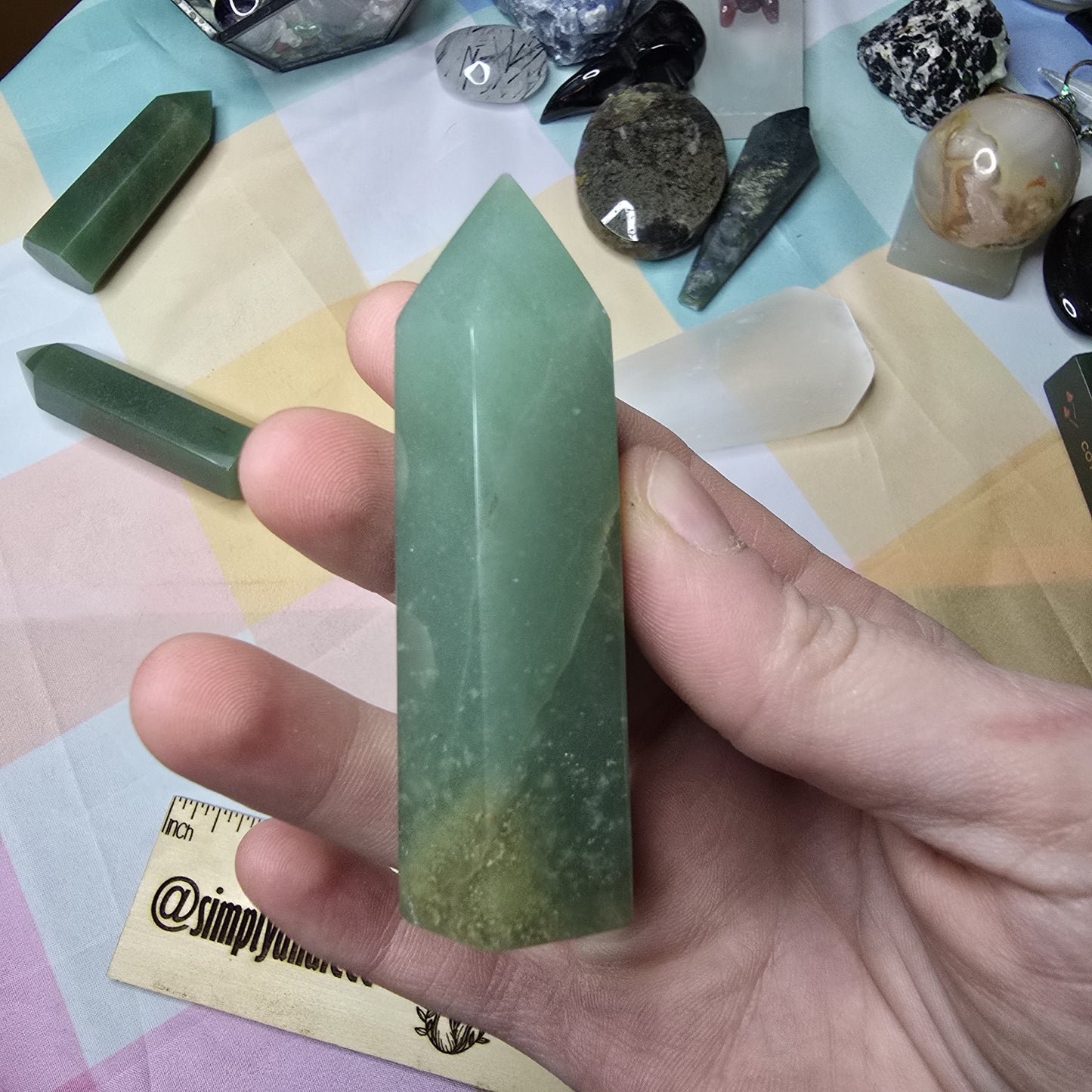 Green Aventurine Tower 3” Healing Crystal Point – Luck Abundance – New