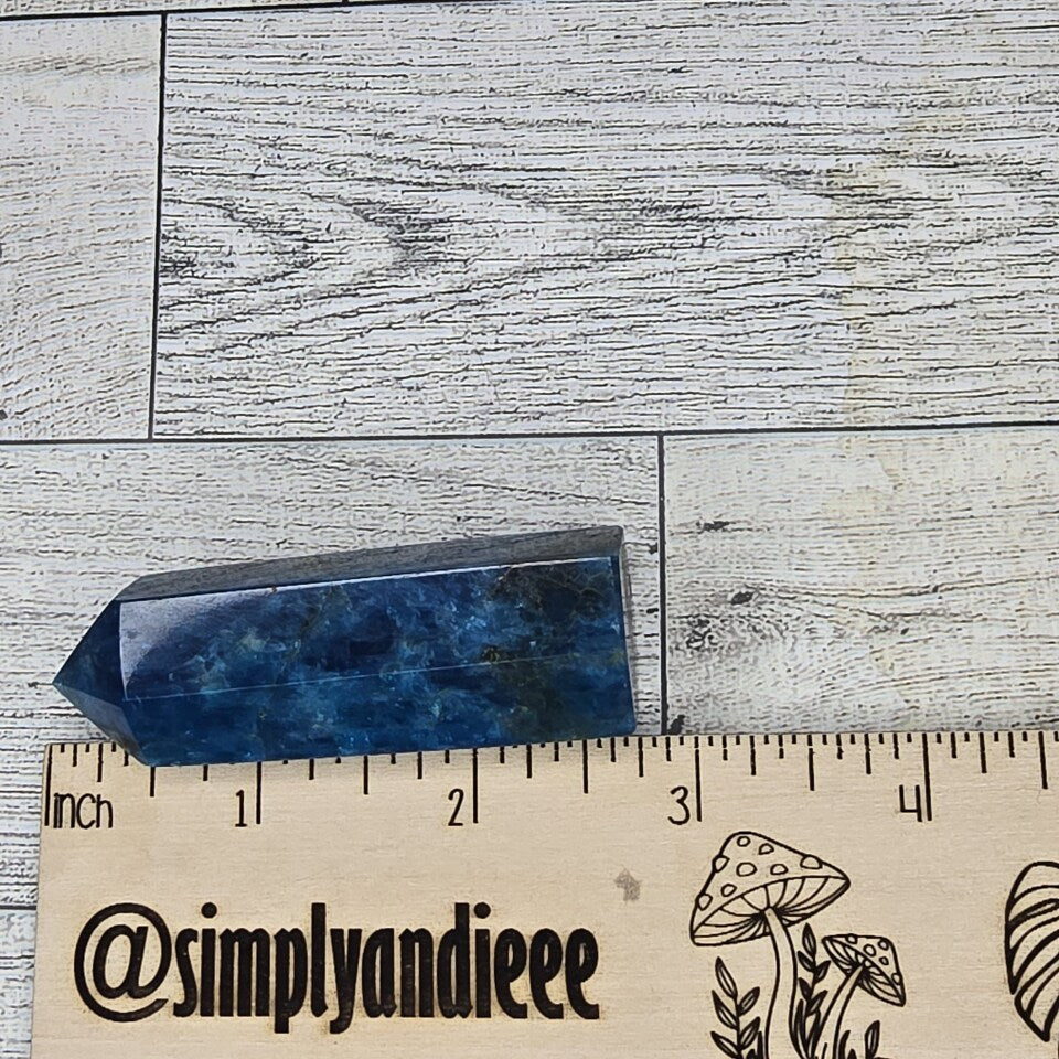 Dark Blue Apatite Crystal tower point