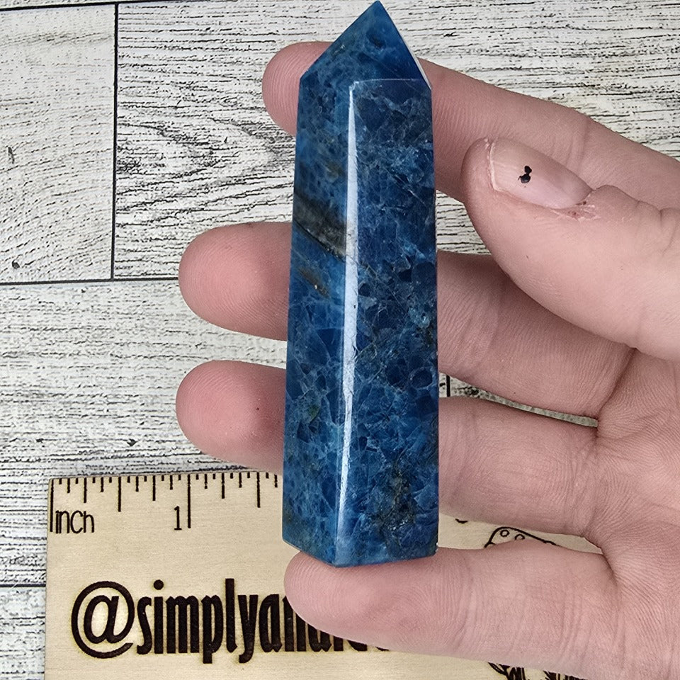 Dark Blue Apatite Crystal tower point