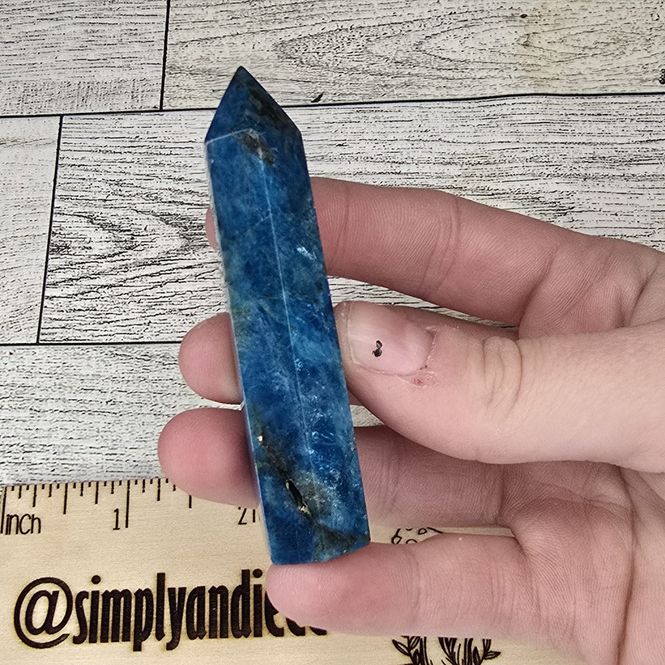 Blue Apatite Crystal tower point