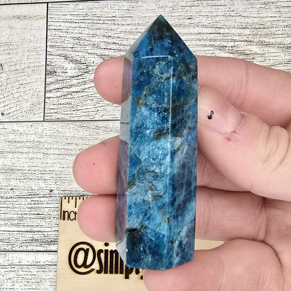 Blue Apatite Crystal tower point