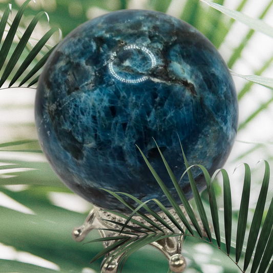 Blue apatite sphere
