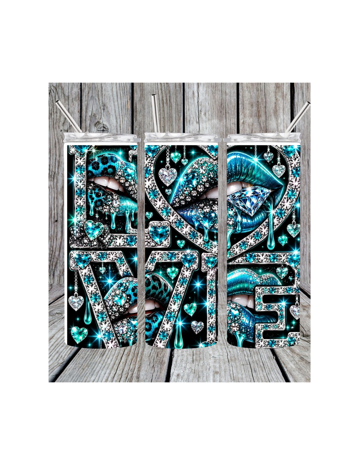 Blue love tumbler