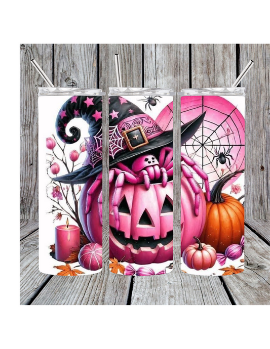 Pink pumpkin tumbler