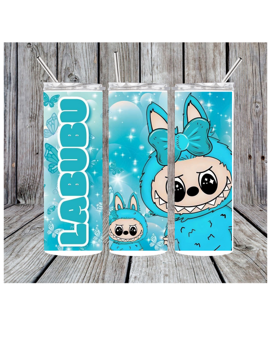Teal labubu tumbler