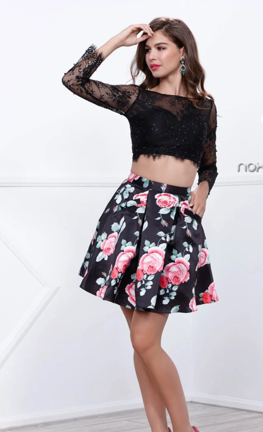 2pc black dress