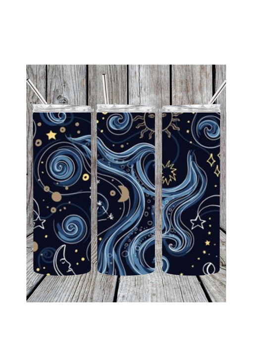Blue celestial tumbler