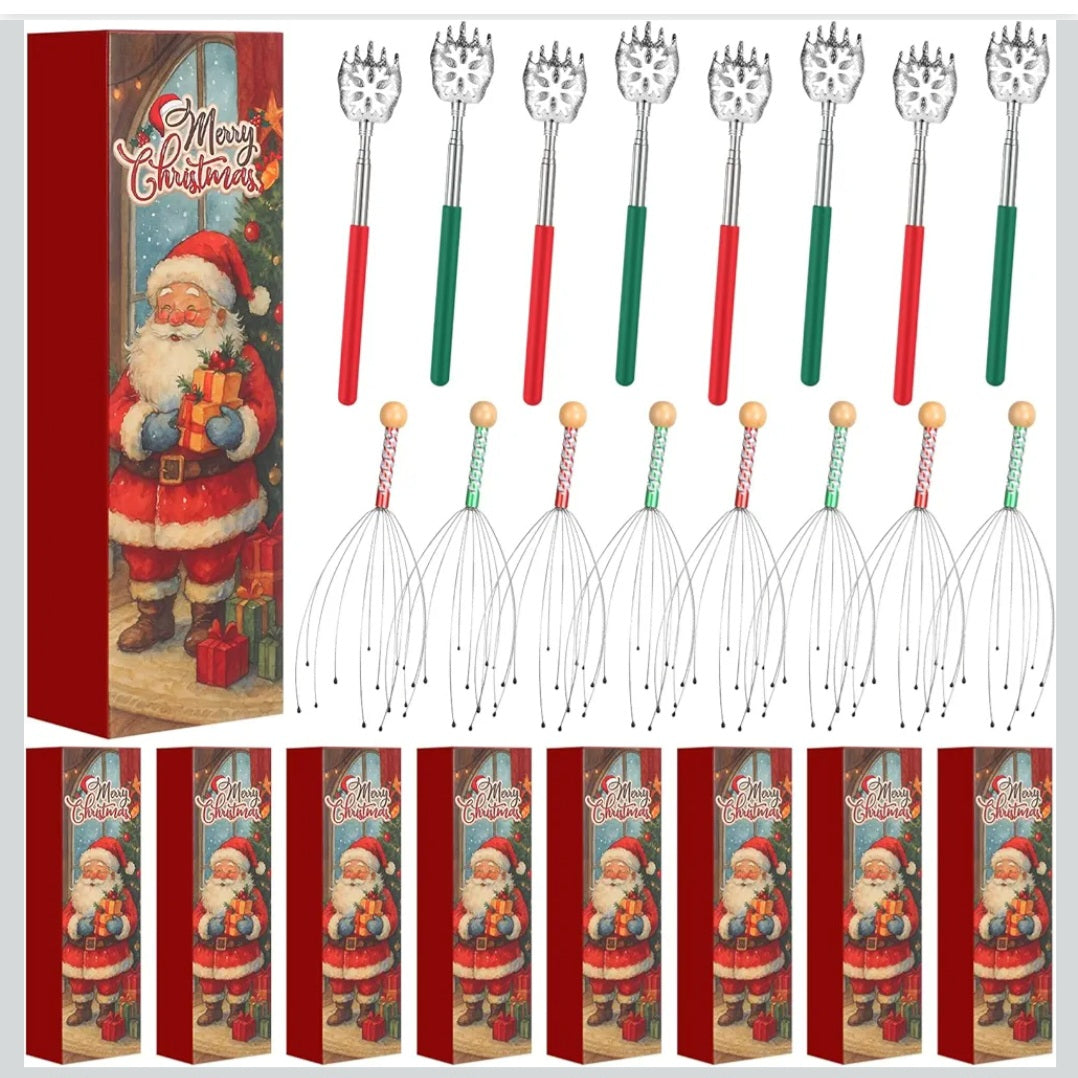 Scalp massager back scratcher gift set